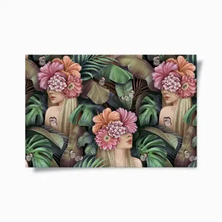 Poster portrait floral et feuillage tropical – Wallnifity®