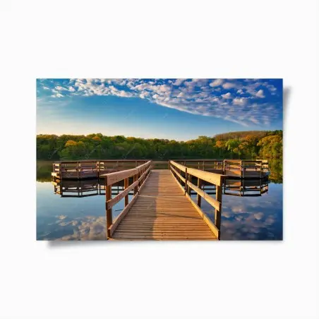 Poster jetée en bois au bord du lac – Wallnifity®