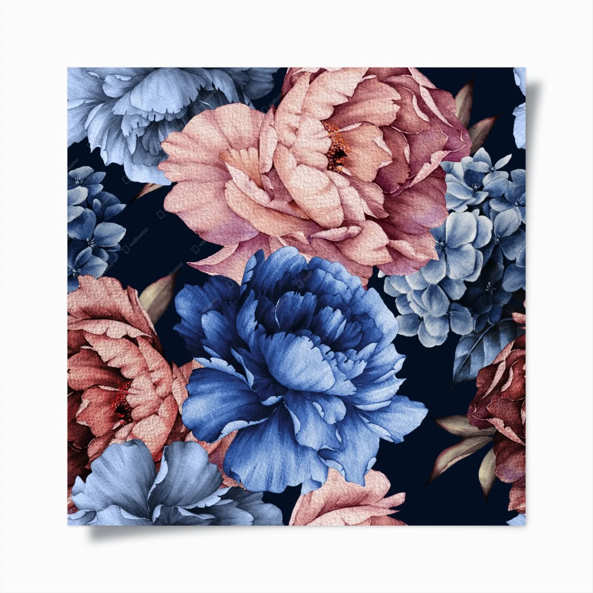 Poster pivoines aquarelle sur fond bleu marine – Wallnifity® Poster pivoines aquarelle sur fond bleu marine – Wallnifity®