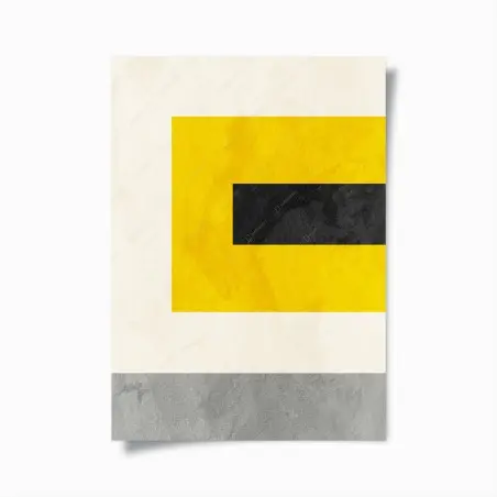 Poster composition géométrique minimaliste jaune et noire – Wallnifity®