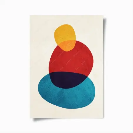 Poster composition abstraite en formes organiques et couleurs vives – Wallnifity®