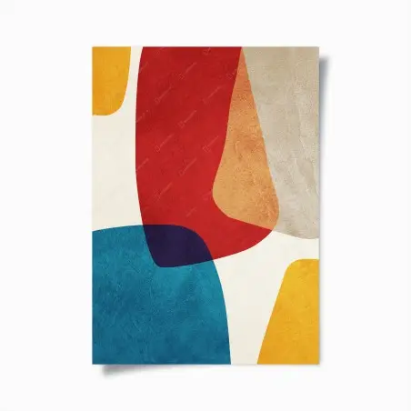 Poster composition abstraite aux couleurs vives et formes organiques – Wallnifity®