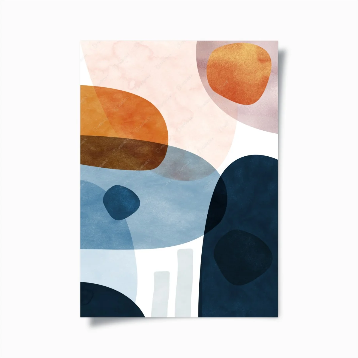 Poster composition abstraite en tons bleus et ocres – Wallnifity® Poster composition abstraite en tons bleus et ocres – Wallnifity®