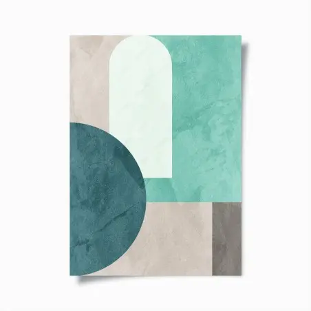 Poster composition géométrique vert d'eau et bleu canard – Wallnifity®