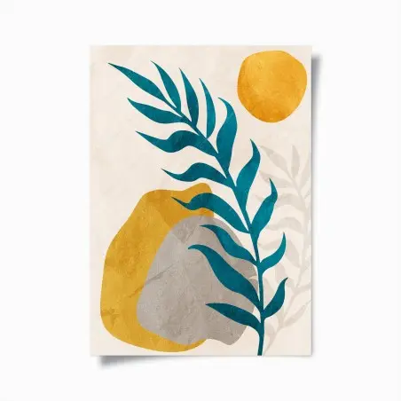 Poster composition botanique minimaliste aux formes organiques – Wallnifity®