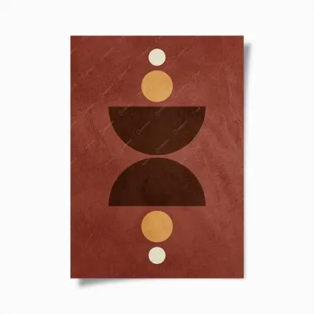 Poster équilibre géométrique en terre cuite et ocre – Wallnifity®