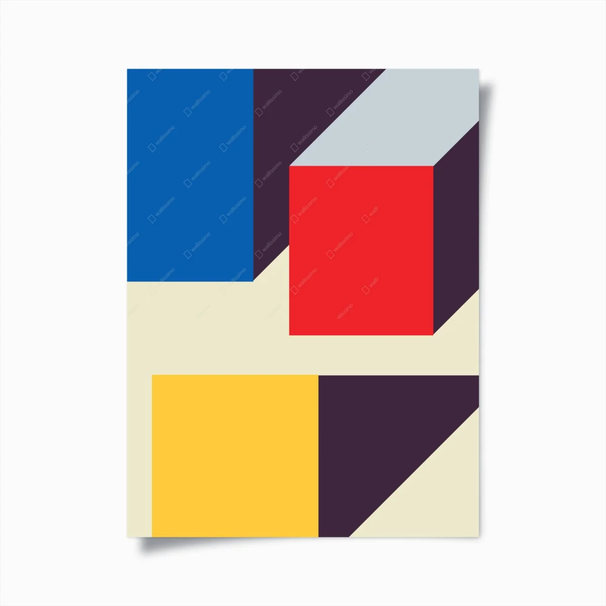 Poster cube en perspective aux couleurs primaires – Wallnifity® Poster cube en perspective aux couleurs primaires – Wallnifity®