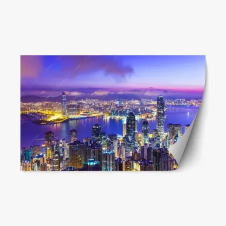 Sticker repositionnable aube lumineuse sur Hong Kong – Wallnifity®