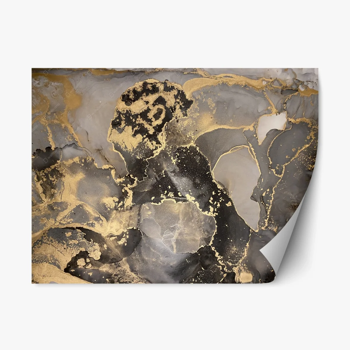 Sticker repositionnable marbrures dorées abstraites pour décoration murale – Wallnifity® Sticker repositionnable marbrures dorées abstraites pour décoration murale – Wallnifity®