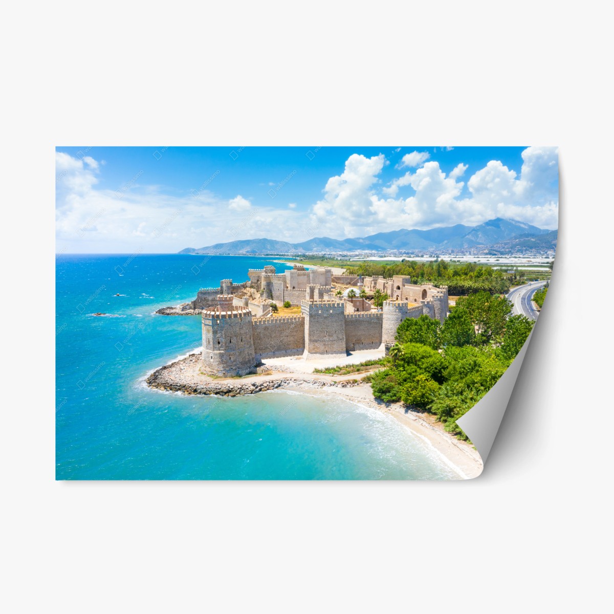 Sticker repositionnable forteresse côtière au bord de la mer – Wallnifity®