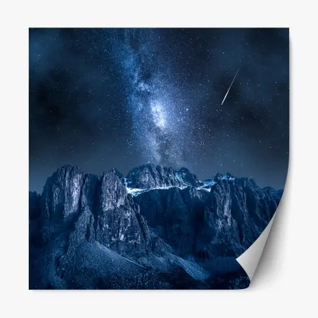 Sticker repositionnable voûte céleste au-dessus de Passo Gardena, Dolomites – Wallnifity®