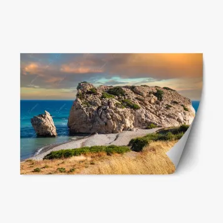 Sticker repositionnable plage mythique de Petra tou Romiou, Chypre – Wallnifity®
