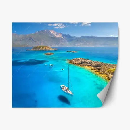 Sticker repositionnable évasion en mer turquoise – Wallnifity®