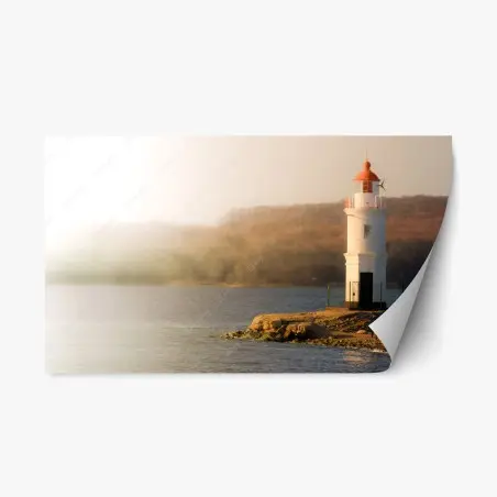 Sticker repositionnable phare solitaire à la lumière dorée – Wallnifity®