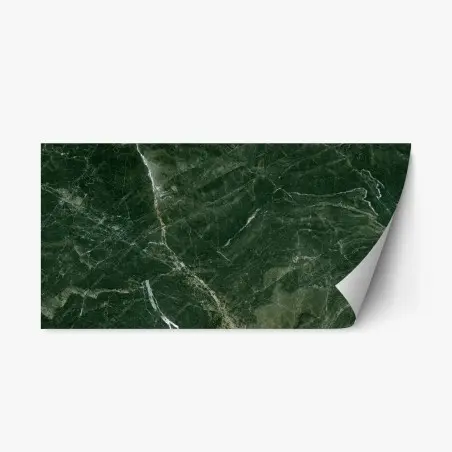 Sticker repositionnable marbre vert profond à veines blanches – Wallnifity®