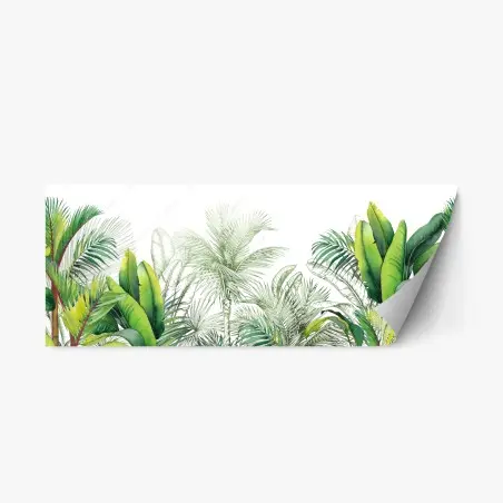 Sticker repositionnable feuillage tropical en aquarelle – Wallnifity®