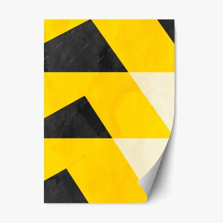 Sticker repositionnable motif géométrique jaune et noir texturé – Wallnifity®