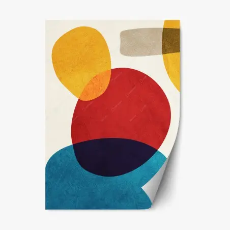 Sticker repositionnable abstraction organique aux couleurs vibrantes – Wallnifity®