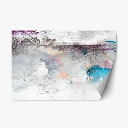 Sticker repositionnable horizon abstrait aux tons pastels – Wallnifity®
