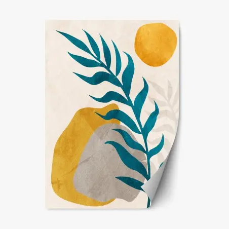 Sticker repositionnable composition botanique minimaliste aux formes organiques – Wallnifity®