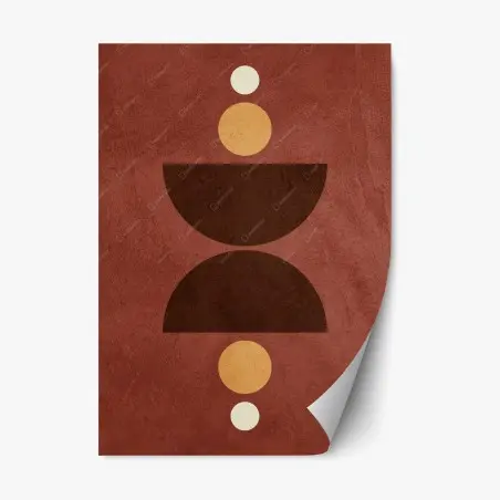 Sticker repositionnable équilibre géométrique en terre cuite et ocre – Wallnifity®