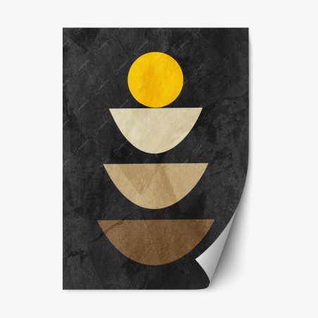 Sticker repositionnable composition géométrique soleil et demi-cercles – Wallnifity®