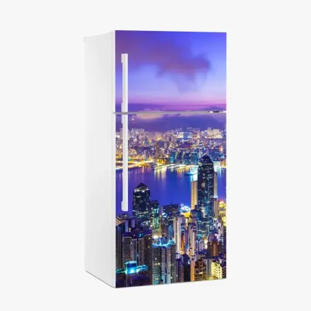 Sticker pour réfrigérateur aube lumineuse sur Hong Kong – Wallnifity®