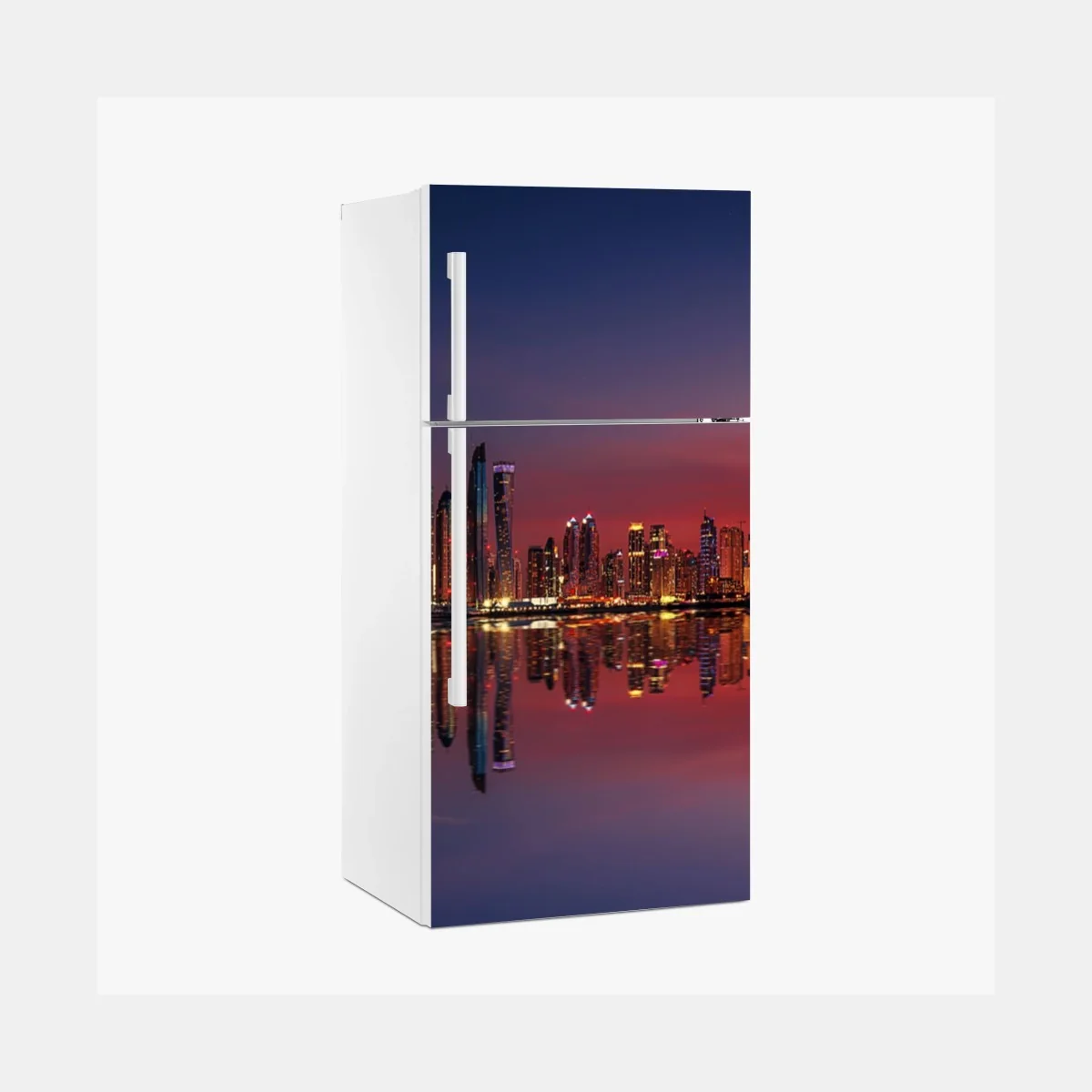 Sticker pour réfrigérateur horizon urbain au crépuscule – Wallnifity® Sticker pour réfrigérateur horizon urbain au crépuscule – Wallnifity®