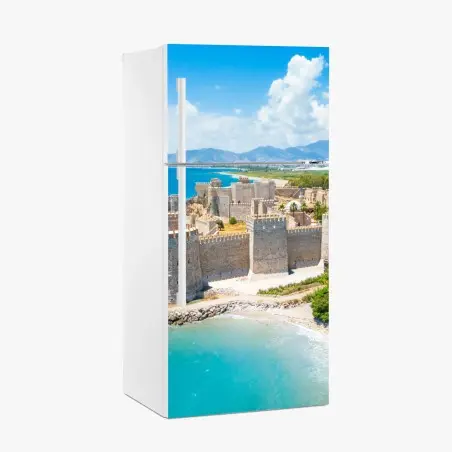 Sticker pour réfrigérateur forteresse côtière au bord de la mer – Wallnifity®