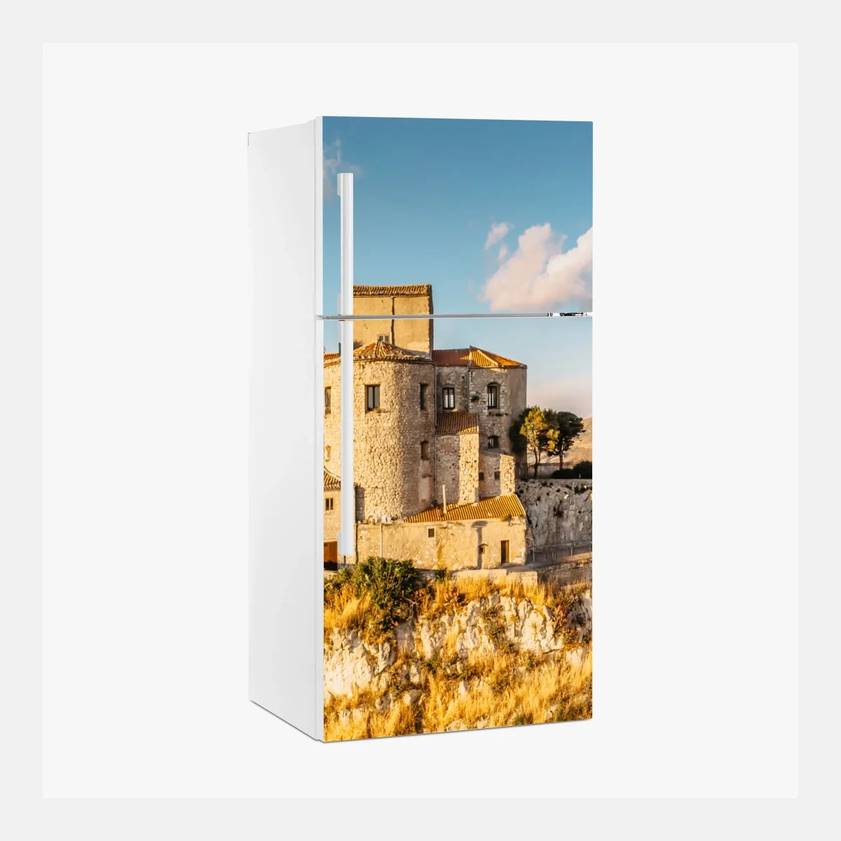 Sticker pour réfrigérateur village médiéval perché sur la colline – Wallnifity® Sticker pour réfrigérateur village médiéval perché sur la colline – Wallnifity®