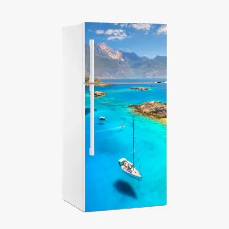 Sticker pour réfrigérateur évasion en mer turquoise – Wallnifity®