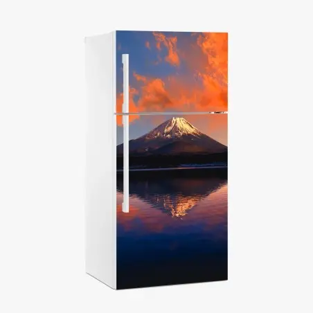 Sticker pour réfrigérateur coucher de soleil sur le Mont Fuji – Wallnifity®