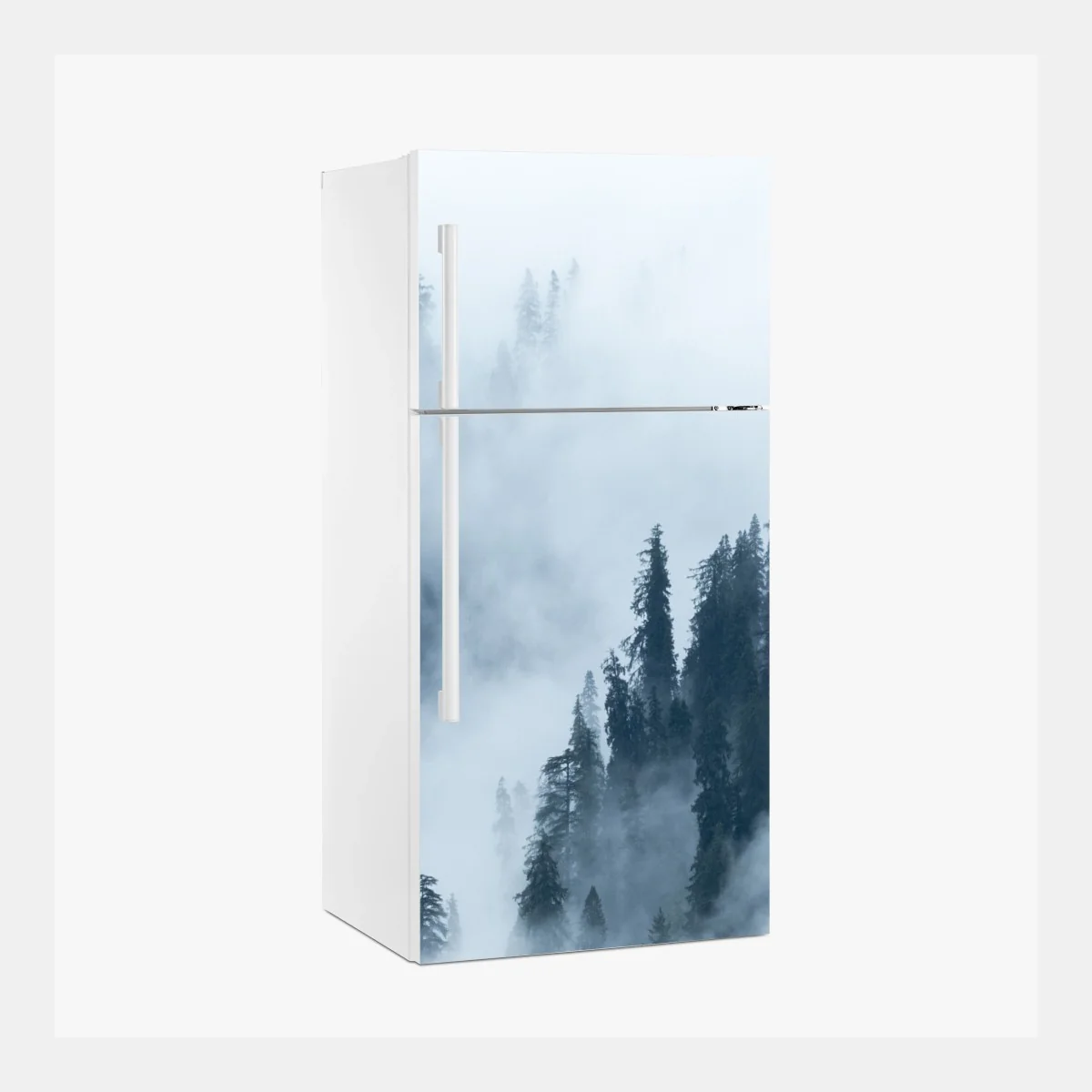 Sticker pour réfrigérateur forêt de conifères enveloppée de brume – Wallnifity® Sticker pour réfrigérateur forêt de conifères enveloppée de brume – Wallnifity®