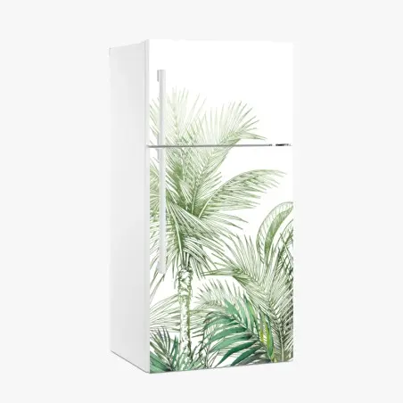 Sticker pour réfrigérateur feuillage tropical en aquarelle – Wallnifity®