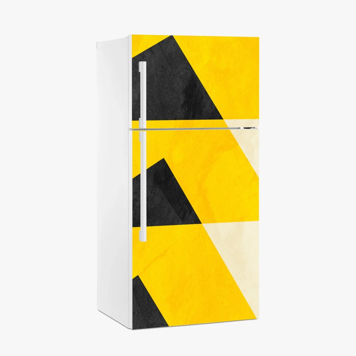 Sticker pour réfrigérateur motif géométrique jaune et noir texturé – Wallnifity® Sticker pour réfrigérateur motif géométrique jaune et noir texturé – Wallnifity®