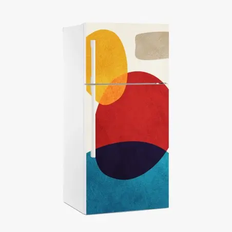 Sticker pour réfrigérateur abstraction organique aux couleurs vibrantes – Wallnifity®