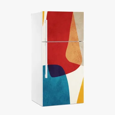 Sticker pour réfrigérateur composition abstraite aux couleurs vives et formes organiques – Wallnifity®