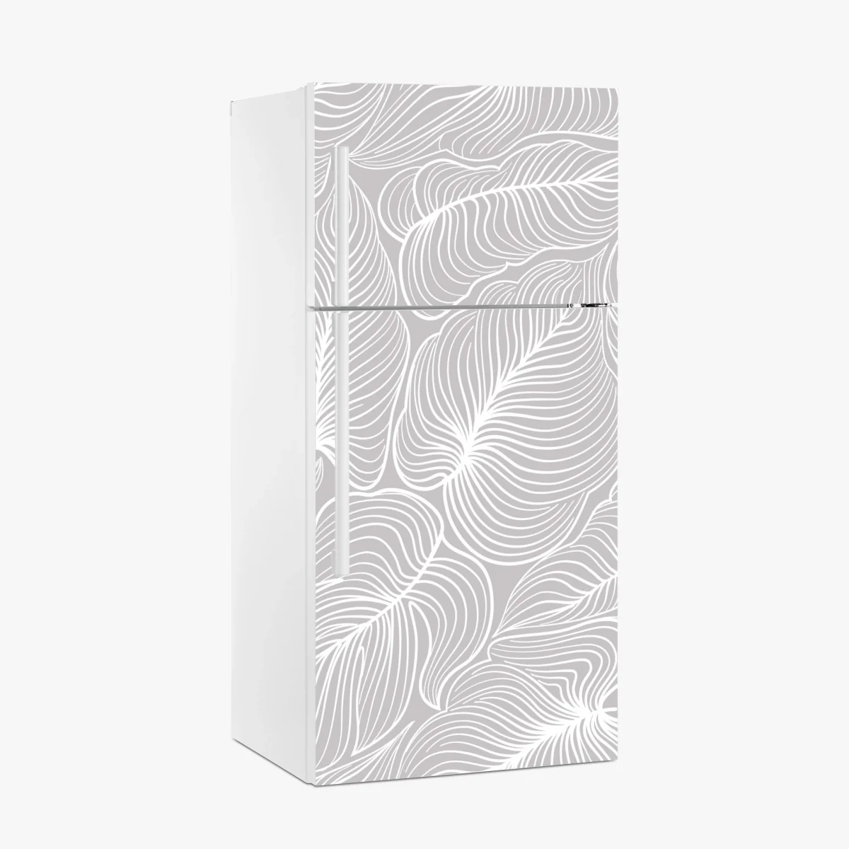 Sticker pour réfrigérateur motif floral rétro en lignes blanches sur fond gris – Wallnifity® Sticker pour réfrigérateur motif floral rétro en lignes blanches sur fond gris – Wallnifity®