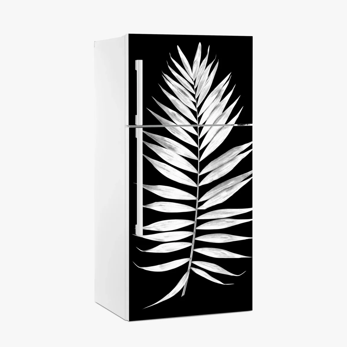 Sticker pour réfrigérateur feuille de palmier minimaliste en noir et blanc – Wallnifity® Sticker pour réfrigérateur feuille de palmier minimaliste en noir et blanc – Wallnifity®