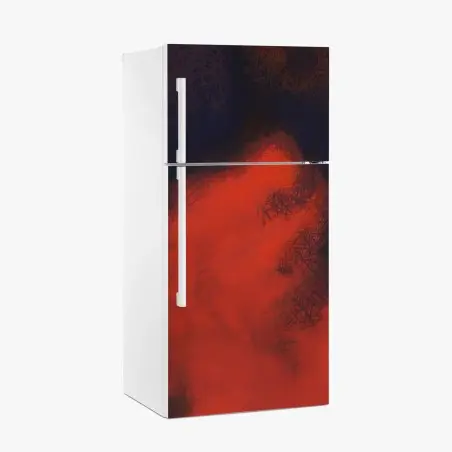 Sticker pour réfrigérateur émotion rouge abstraction contemporaine – Wallnifity®