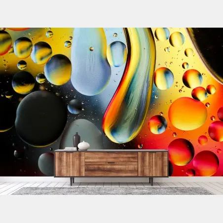Papier peint mosaïque de gouttes colorées – Wallnifity®