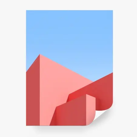 Papier peint composition géométrique rose et bleue – Wallnifity®