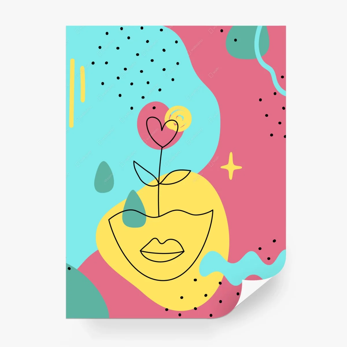 Papier peint visage fleuri aux couleurs pastel – Wallnifity® Papier peint visage fleuri aux couleurs pastel – Wallnifity®