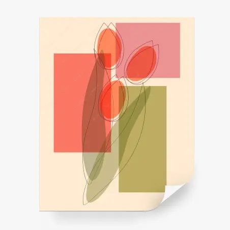 Papier peint bouquet de tulipes abstraites sur fond pastel – Wallnifity®
