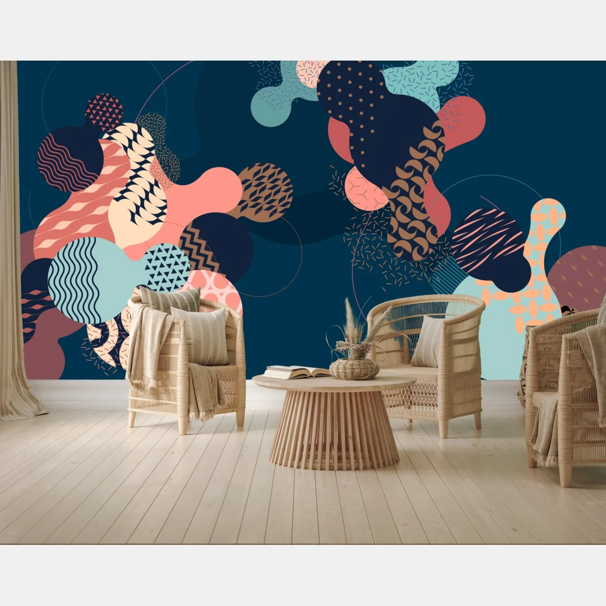 Papier peint composition géométrique aux formes liquides – Wallnifity® Papier peint composition géométrique aux formes liquides – Wallnifity®