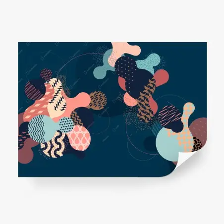 Papier peint composition géométrique aux formes liquides – Wallnifity®