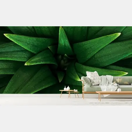 Papier peint décor mural végétal vert profond – Wallnifity®