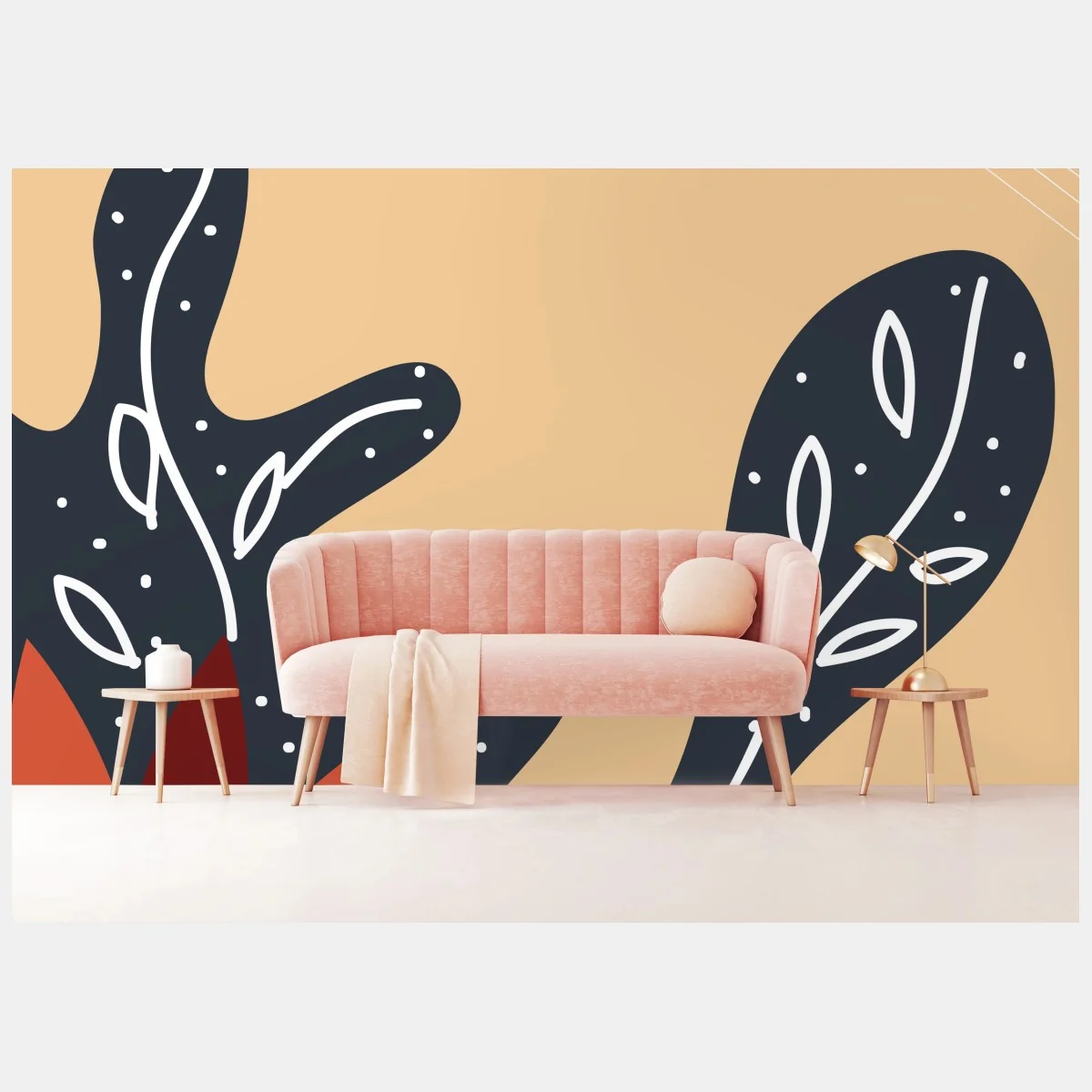 Papier peint motif floral abstrait aux formes organiques – Wallnifity® Papier peint motif floral abstrait aux formes organiques – Wallnifity®