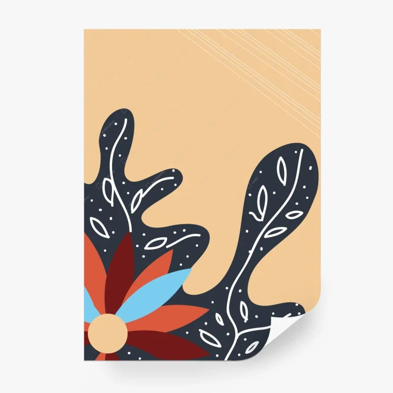 Papier peint motif floral abstrait aux formes organiques – Wallnifity® Papier peint motif floral abstrait aux formes organiques – Wallnifity®