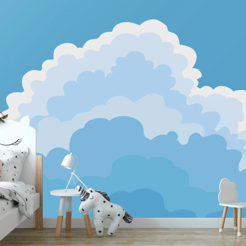 Papier peint cumulus en couches et avion en altitude – Wallnifity® Papier peint cumulus en couches et avion en altitude – Wallnifity®